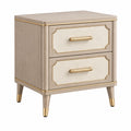Nachttisch 50 x 40 x 60 cm Holzwerkstoff Beige Gold mit 2 Schubladen klassisch