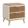 Nachttisch 50 x 40 x 55 cm Holzoptik Beige mit 2 Schubladen