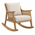 Schaukelstuhl 100 x 68 x 92 cm Holz Naturbeige mit Seilbespannung für Außenbereich
