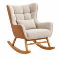 Schaukelstuhl 75 x 95 x 105 cm Textil in Beige mit Holzgestell