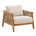 Sessel 78 x 80 x 82 cm Holz Beige mit Kordelbespannung - Lounge-Stil