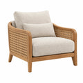 Sessel 82 x 85 x 84 cm aus Holz und Rattan in Beige Natur - Loungestil