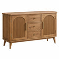 Sideboard 140 x 45 x 85 cm Holz Braun mit 2 Türen und 3 Schubladen im Retro-Stil